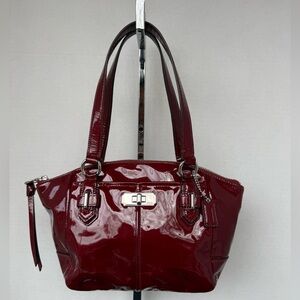 Vintage Coach Wine Red Chelsea Patent Small Tote/Satchel Handbag